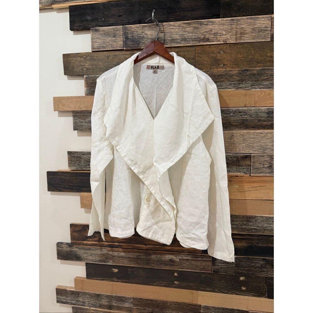 Flax button front linen blouse/ jacket sz M